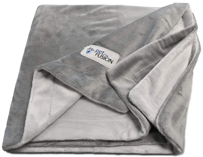 PetFusion Premium Dog & Cat Blanket | Ultra Soft Pet Blanket Available in Plush or Quilted; 2 Colors (Grey; Brown) | Perfect for Small Dogs & Large Dogs - Image 1